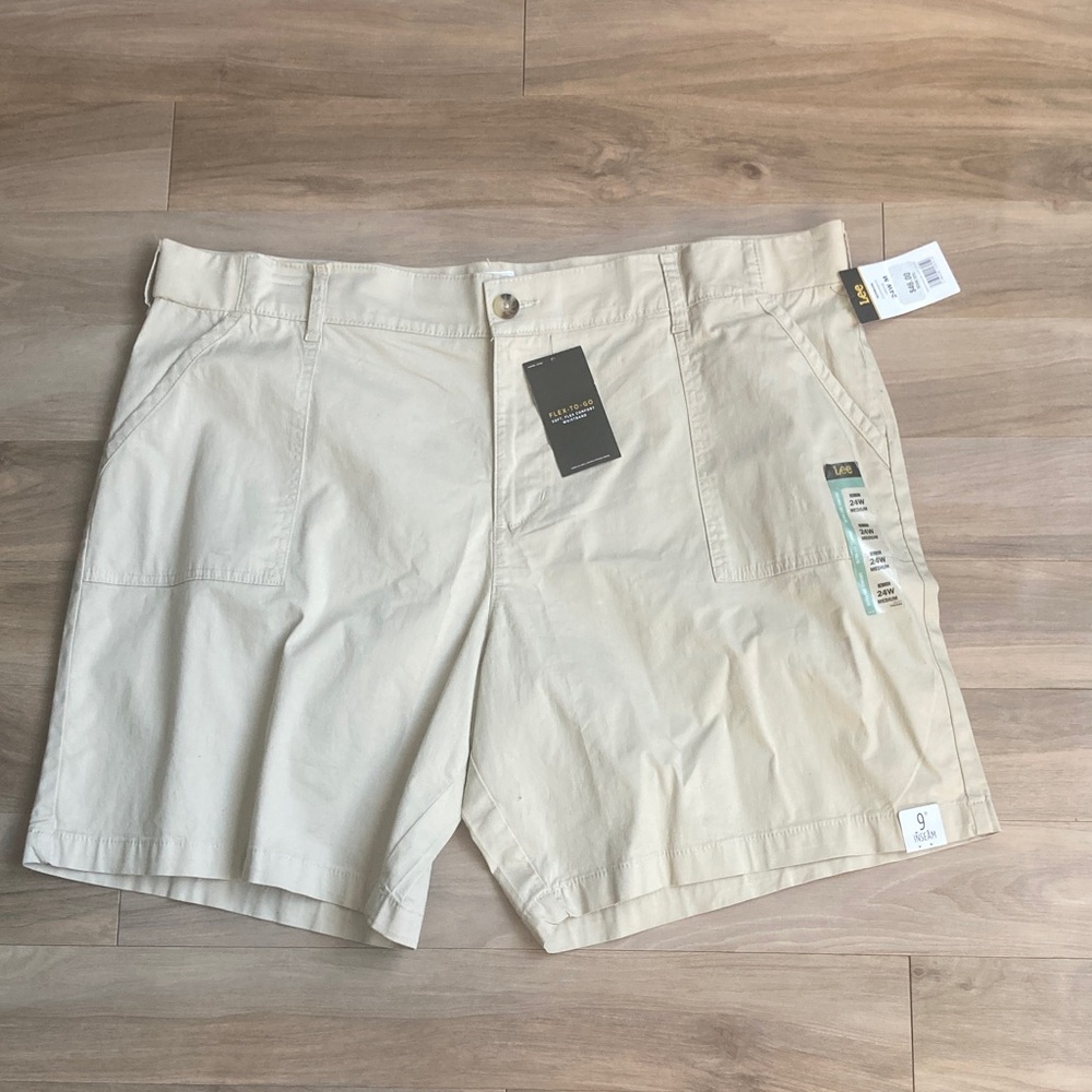 Lee Bermuda short mid rise soft, flex comfort waistband griege tan 24W - Picture 10 of 16